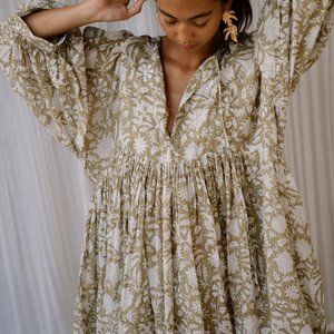 Daughters of India - Kyra Mini Dress - Olive - Sz Medium